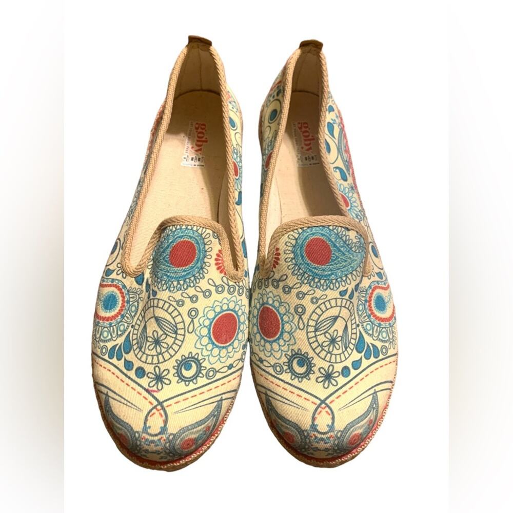 Goby Espadrilles Flats Geometric‎ Paisley Pattern US Size 9 (EU 40)